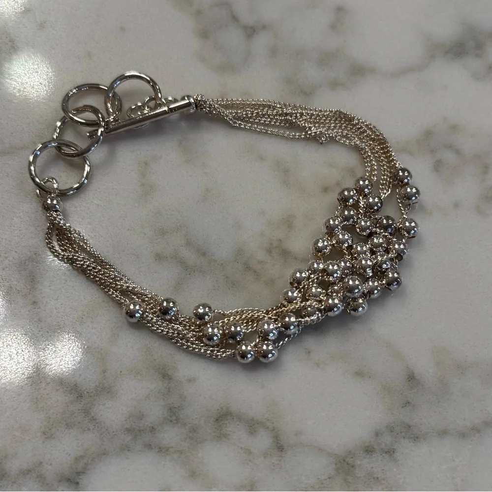 ⛱️🔥Boutique - Silver Vintage Multi-Strand Beaded Bracelet - OS